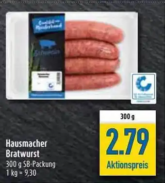 diska Hausmacher Bratwurst 300g Angebot