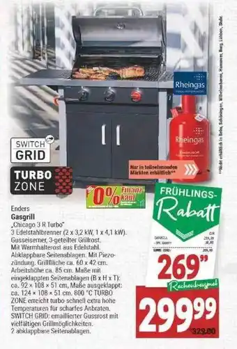 Marktkauf Enders Gasgrill „chicago 3 R Turbo“ Angebot