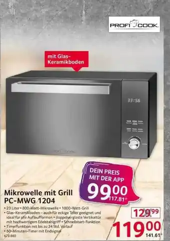 Selgros Mikrowelle Mit Grill Pc-mwg 1204 Profi Cook Angebot