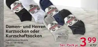 Selgros Damen- Und Herren Kurzsocken Oder Kurzschaftsocken Angebot