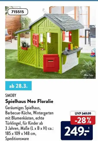 Aldi Nord Smoby Spielhaus Neo Floralie Angebot