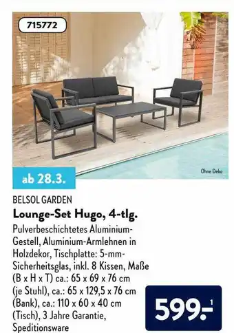 Aldi Nord Belsol Garden Lounge-set Hugo 4-tlg Angebot