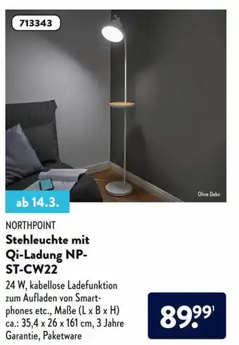 Aldi Nord Northpoint Stehleuchte Mit Qi-ladung Np-st-cw22 Angebot