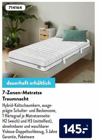 Aldi Nord 7-zonen-matratze Traumnacht Angebot