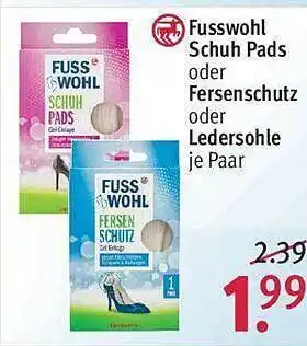 Rossmann Fusswohl Schuh Pads Oder Fersenschutz Oder Ledersohle Angebot