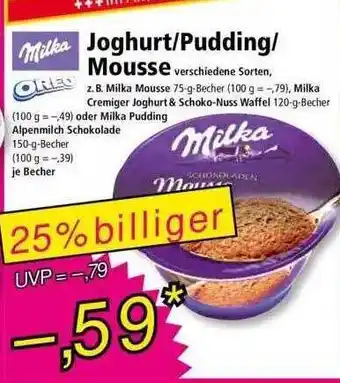 Norma Milka Oreo Johgurt Pudding Mousse Angebot