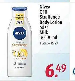 Rossmann Nivea Q10 Straffende Body Lotion Oder Milk 400ml Angebot