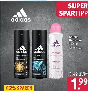 Rossmann Adidas Deospray 150ml Angebot