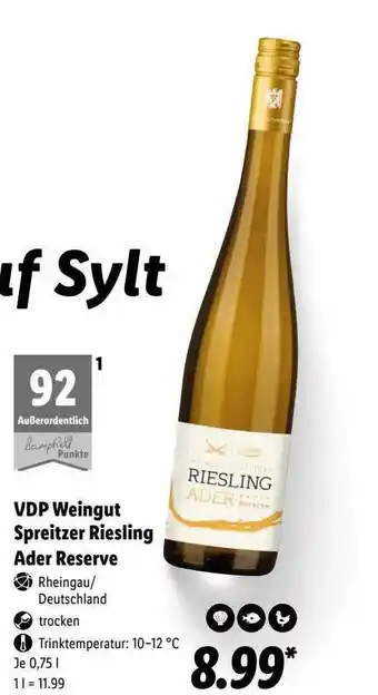 Lidl Vdp Weingut Spreitzer Riesling Ader Reserve Angebot