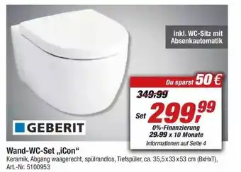 toom Baumarkt Geberit Wand-wc-set „iCon“ Angebot