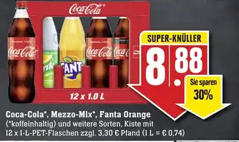 Edeka Neukauf Coca Cola, Mezzo Mix, Fanta Orange 12x1L Angebot