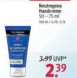 Rossmann Neutrogena Handcreme 50/75ml Angebot