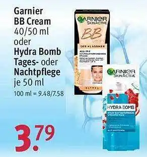 Rossmann Garnier Bb Cream 40-50 ml Oder Hydra Bomb Tages Oder Nachtpflege Angebot