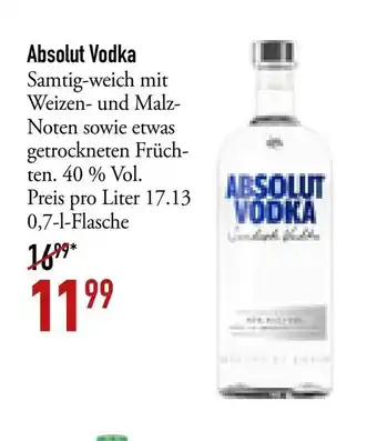 Galeria Markthalle Absolut vodka Angebot