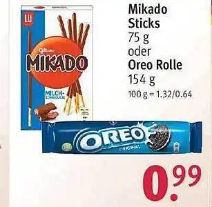 Rossmann Mikado Sticks 75g Oder Oreo Rolle 154g Angebot