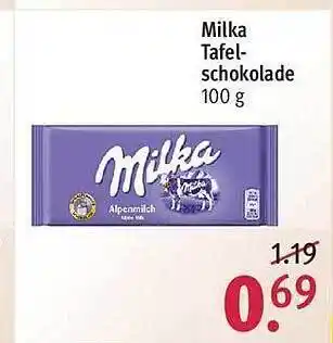 Rossmann Milka Tafelschokolade 100g Angebot