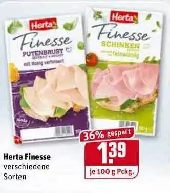 REWE Herta Finesse 100g Angebot