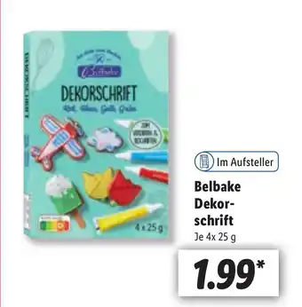 Lidl Belbake dekor-schrift 4 x 25g Angebot