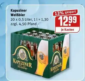 REWE Kapuziner Weißbier 20x0,5L Angebot