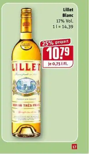 REWE Lillet Blanc 0,75L Angebot