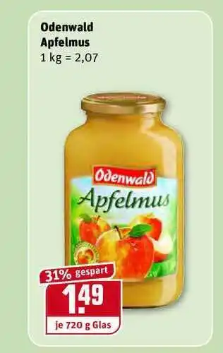 REWE Odenwald Apfelmus 720g Angebot