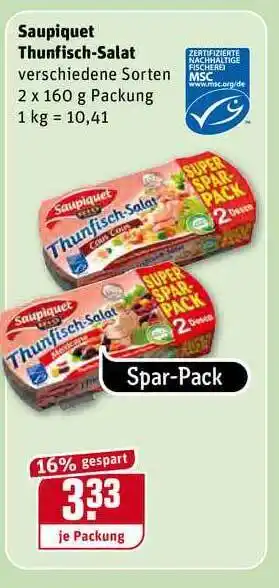 REWE Saupiquet Thunfisch Salat 2x160g Angebot