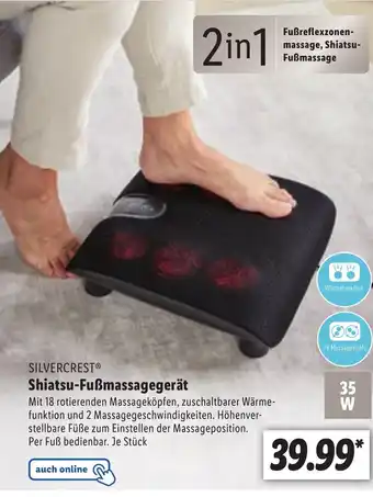 Lidl Silvercrest Shiatsu-FuBmassagergrat 35w Angebot