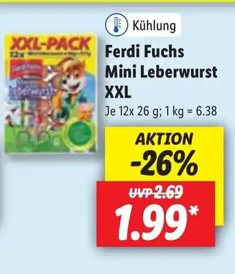 Lidl Ferdi Fuchs Mini Leberwurst XXL 12x26g Angebot