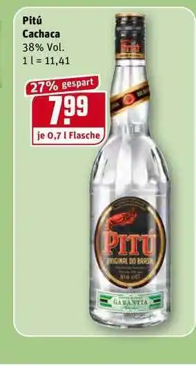 REWE Pitú Cachaca 0,7L Angebot