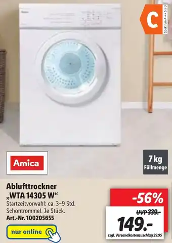 Lidl Ablufttrockner ,,WTA 14305 N" Angebot