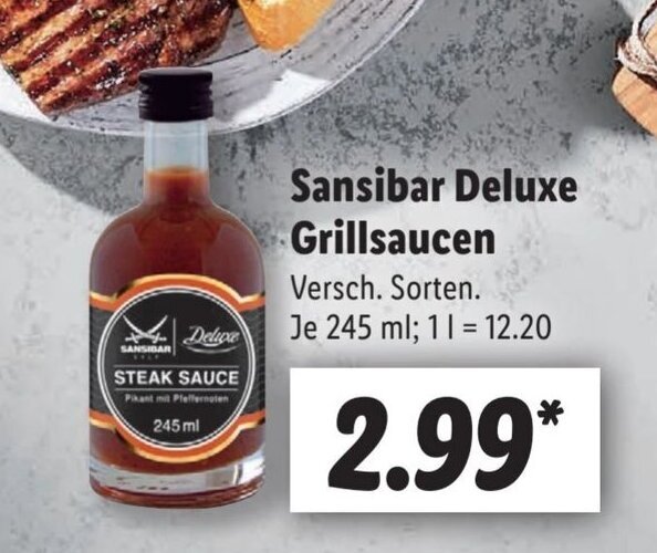 Sansibar Deluxe Grillsaucen 245ml Angebot bei Lidl