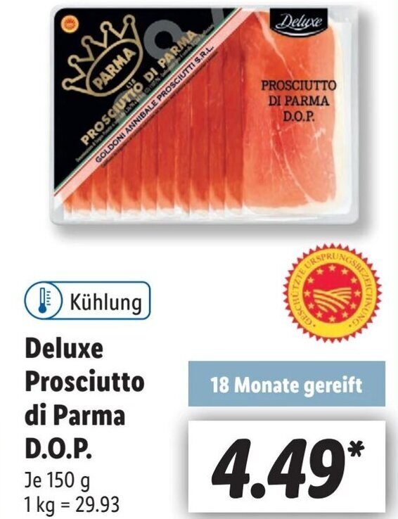 Deluxe Prosciutto di Parma D.O.P Angebot bei Lidl