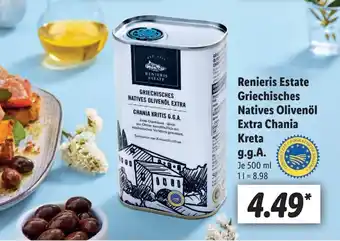 Lidl Renieris Estate Griechisches Natives Olivenol Extra Chania Kreta g.g.A. Angebot