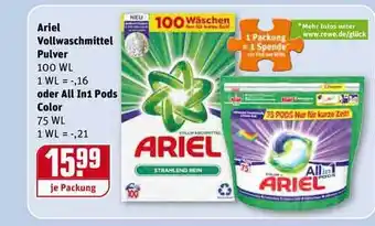 REWE Ariel Vollwaschmittel Pulver Oder Allin1 Pods Color Angebot