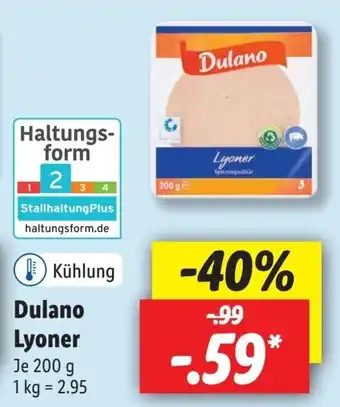 Lidl Dulano Lyoner Angebot