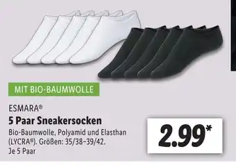 Lidl 5 Paar Sneakersocken Angebot