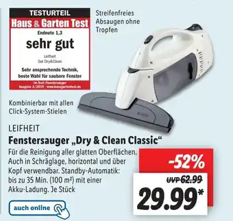 Lidl Leifheit Fenstersauger Dry & Clean Classic Angebot