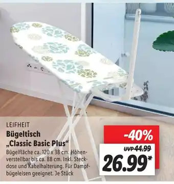 Lidl Leifheit Bugeltisch Classic Basic Plus 120x38 cm Angebot