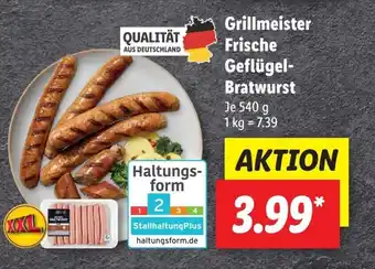 Lidl Grillmeister Frische Geflugel-Bratwurst 540g Angebot