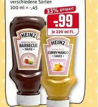 REWE Heinz Barbecue Sauce Oder Curry Mango Sauce Angebot