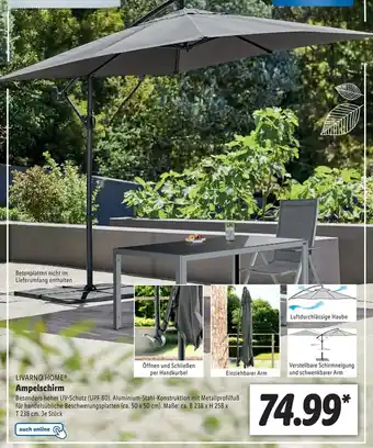 Lidl Livarno home Ampelschirm B238xH258xT238 cm Angebot