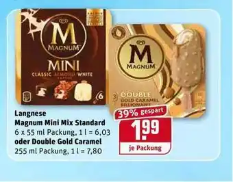 REWE Langnese Magnum Mini Mix Standard Oder Double Gold Caramel Angebot