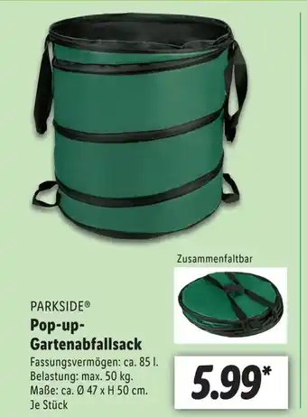 Lidl Parkside Pop-up- Gartenabfallsack 47xH50 cm Angebot