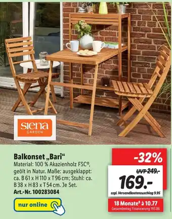 Lidl Balkonset Bari B38xH83xT54 cm Angebot