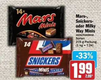 Hit Mars-, Snickers- Oder Milky Way Minis Angebot