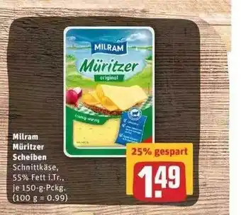 REWE Milram Müritzer Scheiben 150g Angebot