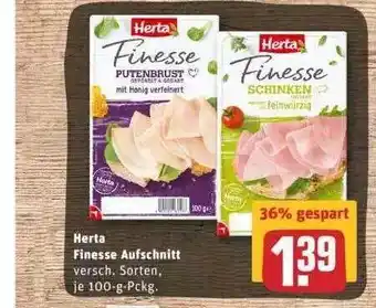 REWE Herta Finesse Aufschnitt 100g Angebot