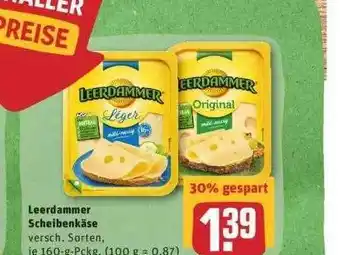 REWE Leerdammer Scheibenkäse 160g Angebot