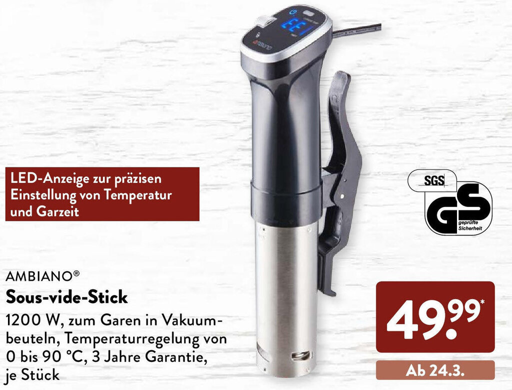 Ambiano Sous vide Stick Angebot bei Aldi Süd