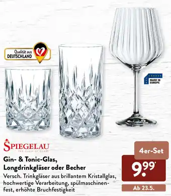 Aldi Süd Spiegelau Gin & Tonic Glas, Longdrinkgläser oder Becher Angebot